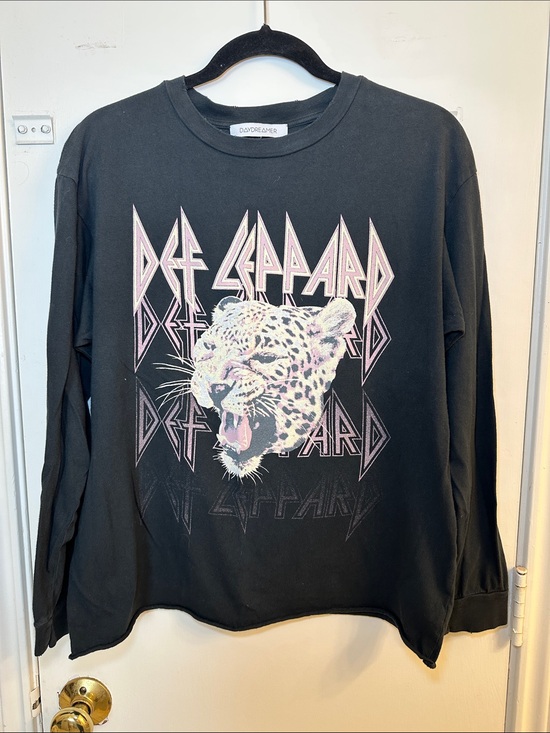 Daydreamer Tops - Daydreamer 'Def Leppard' Black Graphic Long Sleeve Tee
